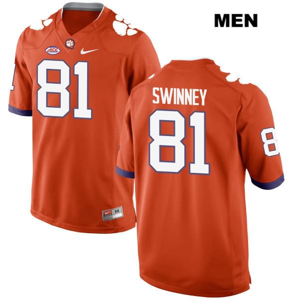 Men's Clemson Tigers #81 Drew Swinney Stitched Orange Authentic Style 2 Nike NCAA College Football Jersey JBM4546AN